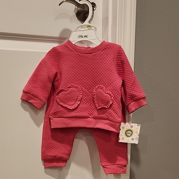 Little Me Other - Little Me Pink Heart Quilted Set